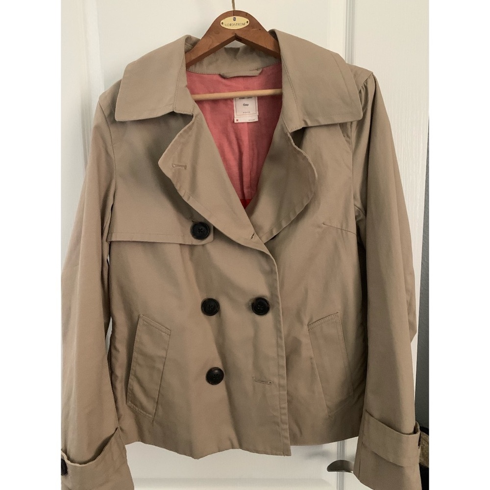 GAP khaki cotton short trench coat jacket